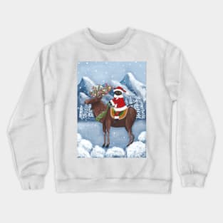 Santa Claws on a Moose Full Crewneck Sweatshirt